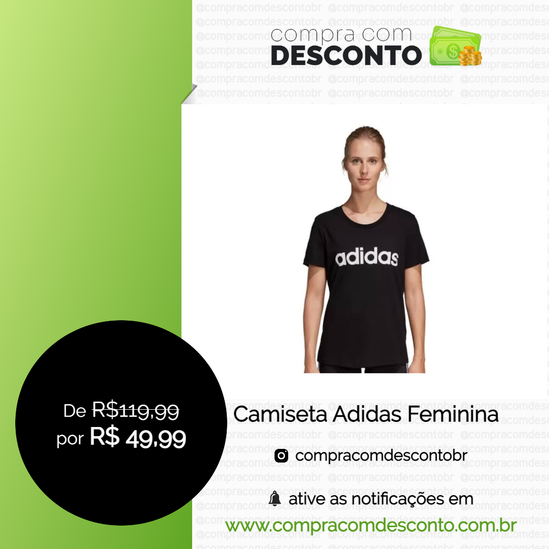 Camiseta Adidas Feminina na loja undefined - 10082022 - Compra Com Desconto (1)