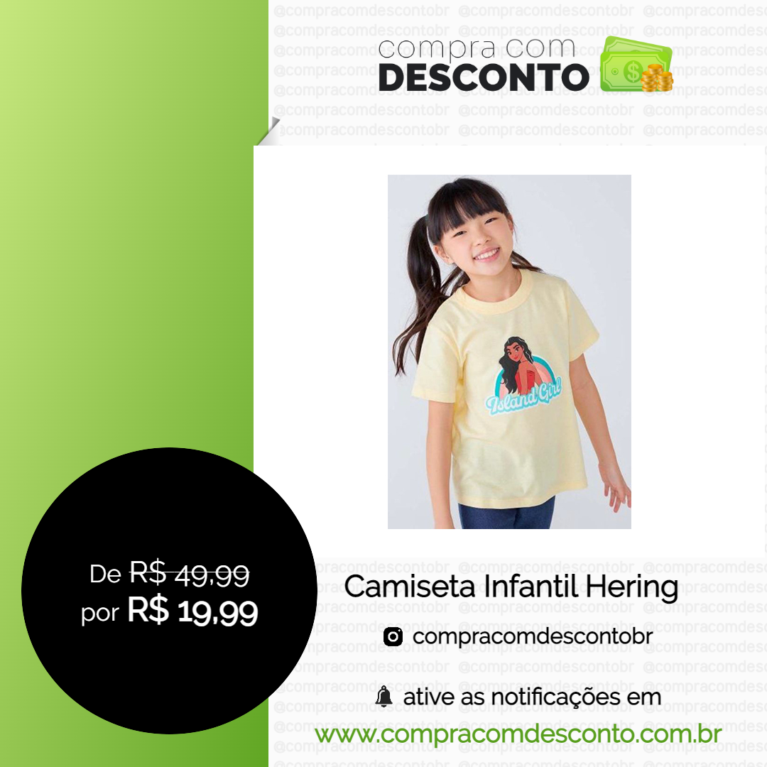 Camiseta Infantil Hering na loja Magalu - Compra Com Desconto