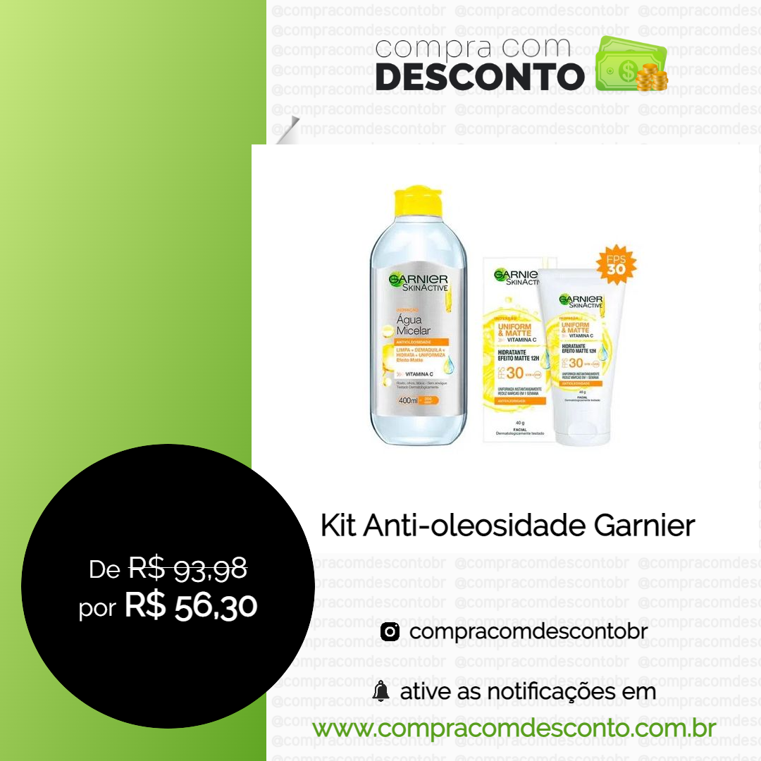 Kit Anti-oleosidade Garnier na loja Época Cosméticos - Compra Com Desconto