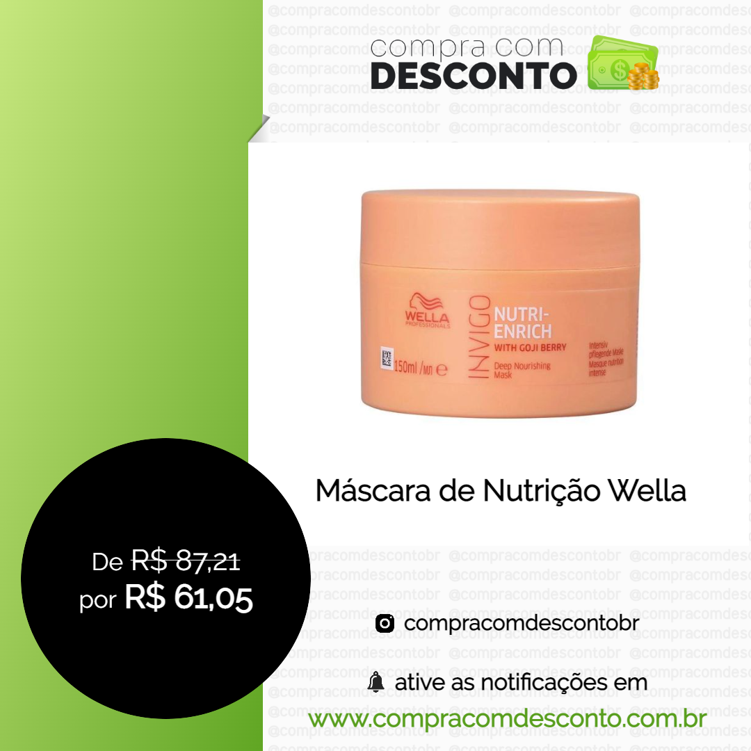Máscara de Nutrição Wella na loja Casas Bahia- Compra Com Desconto