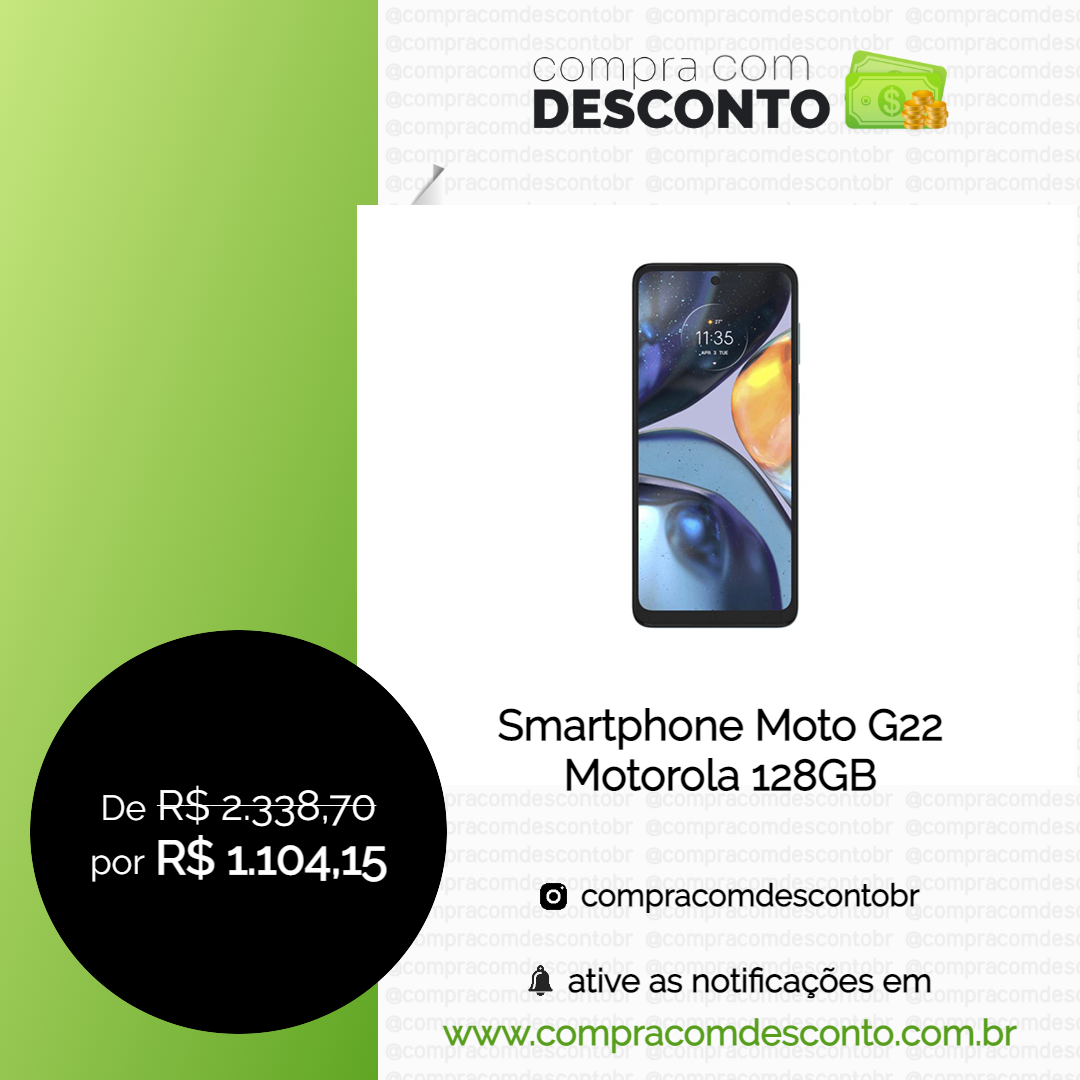 Smartphone Moto G22 Motorola 128GB na loja Fastshop - Compra Com Desconto