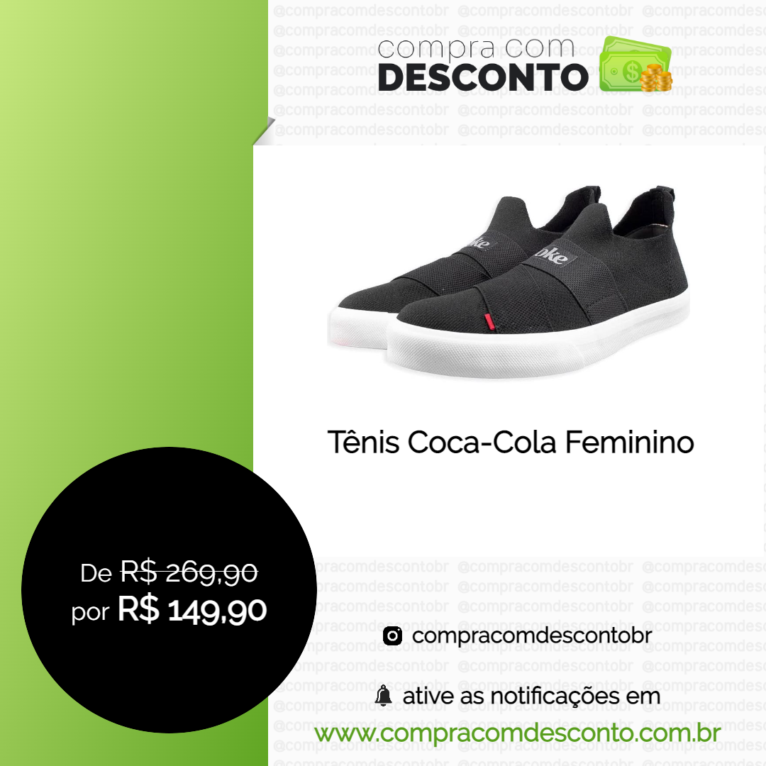 Tênis Coca-Cola Feminino na loja Amazon- Compra Com Desconto