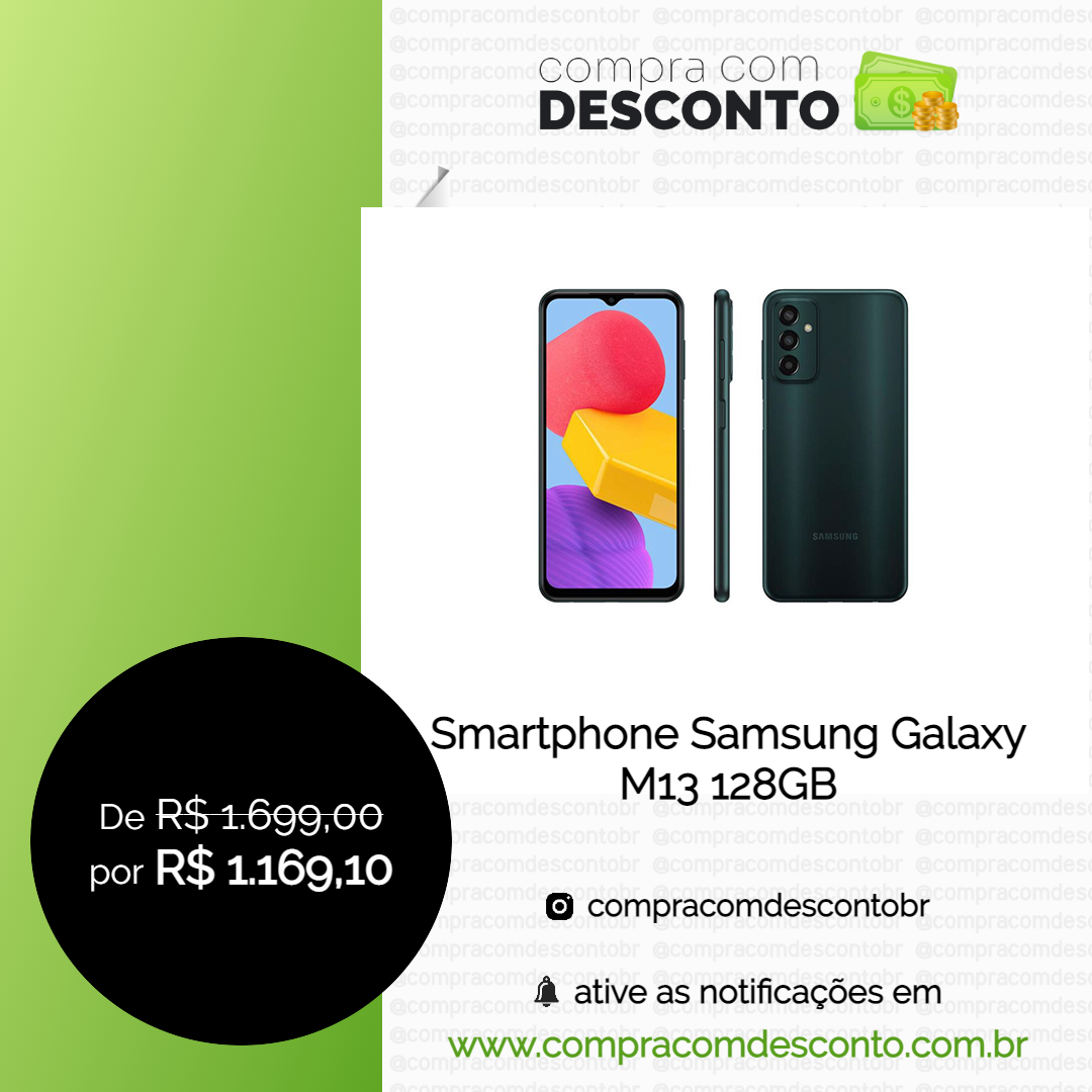 Smartphone Samsung Galaxy M13 128GB na loja Magalu - 01092022 - Compra Com Desconto